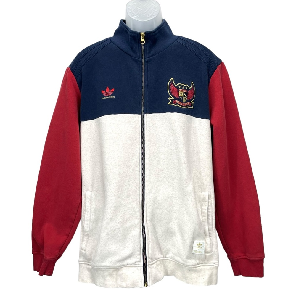 Adidas Skateboarding x‎ Primitive | Men’s XL | Zip-Up Red Blue Cream Jacket